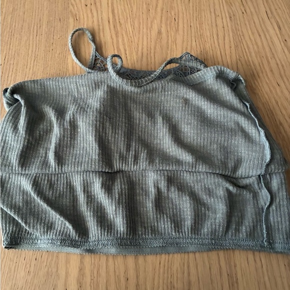 Mudd Olive Lace Halter Top M - Picture 6 of 10